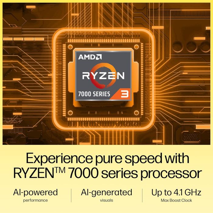 HP 15, AMD Ryzen 3 7320U Laptop (8GB LPDDR5, 512GB SSD) Anti-Glare, Micro-Edge, 15.6"/39.6cm,FHD, Win 11, Silver, 1.59kg, AMD Radeon Graphics, 1080p HD Camera - Image 4
