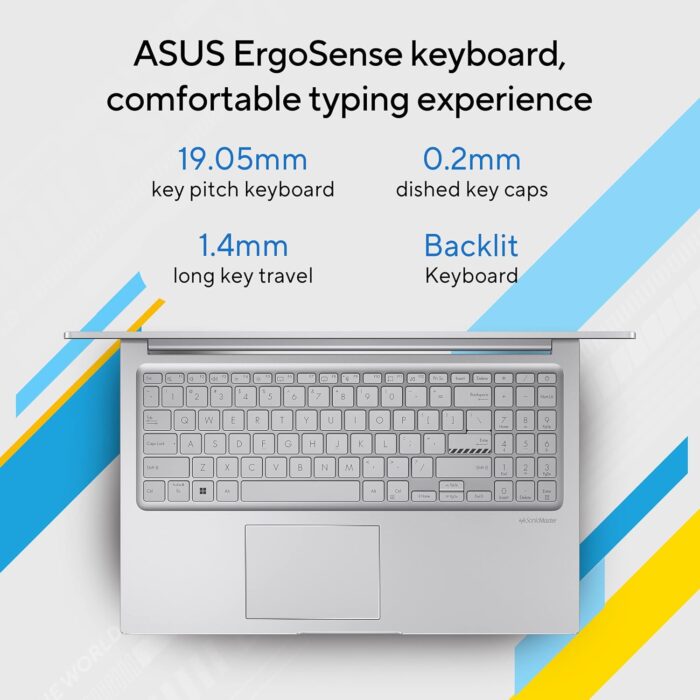 ASUS VivoBook 15 (2022), Intel Core i3-1215U, 12th Gen, 8GB RAM, 512GB SSD, FHD, 15.6"/39.62cm, Windows 11, Office 2021, Cool Silver, 1.7KG, X1504ZA-NJ322WS, Backlit KB Laptop - Image 3